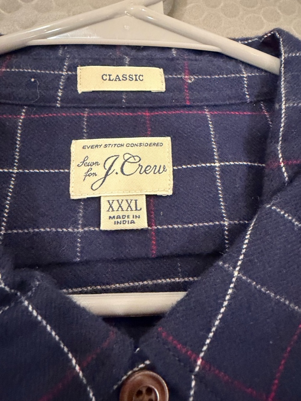 J. Crew Navy Plaid Button-Down Shirt